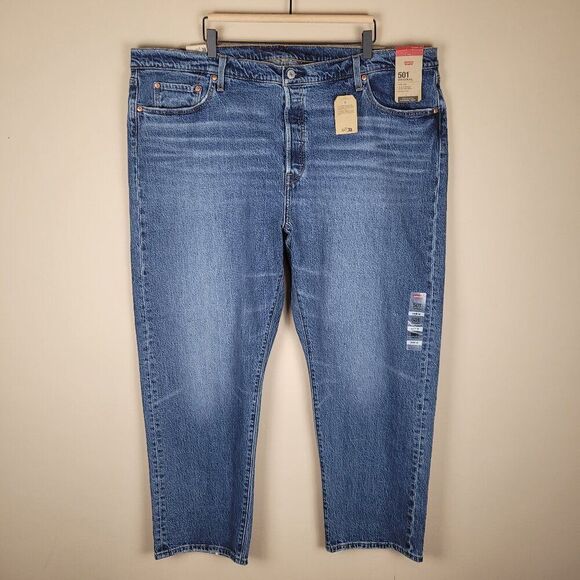 Levi's 501 Original Fit Jeans Worn In Indigo Medium Wash Blue Size 24W M NEW - Picture 2 of 14